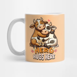 Cowboy girl Cute Cow Herd Hugs Here Mug